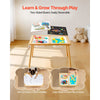 VEVOR Sensory Table for Toddlers, Wooden Kids Activity Table with 2 Stools, Double-Sided Board, Storage Bins, and Non-Slip Feet, for Boys and Girls Playing Sand and Water, Drawing, Studying, Dining