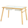 VEVOR Sensory Table for Toddlers, Wooden Kids Activity Table with 2 Stools, Double-Sided Board, Storage Bins, and Non-Slip Feet, for Boys and Girls Playing Sand and Water, Drawing, Studying, Dining