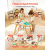 VEVOR Sensory Table for Toddlers, Wooden Kids Activity Table and Art Easel with Reversible Double-Sided Board, Storage Bins, for Boys and Girls Playing Sand and Water, Drawing, Studying, Dining