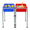 VEVOR Sensory Table for Toddlers, Kids 2-Station Sand and Water Adjustable Play Table with Detachable Storage Bins and Non-Slip Feet, Carbon Steel Frame, Rounded Corners, for Boys and Girls Exploring