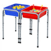 VEVOR Sensory Table for Toddlers, Kids 2-Station Sand and Water Adjustable Play Table with Detachable Storage Bins and Non-Slip Feet, Carbon Steel Frame, Rounded Corners, for Boys and Girls Exploring