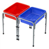 VEVOR Sensory Table for Toddlers, Kids 2-Station Sand and Water Adjustable Play Table with Detachable Storage Bins and Non-Slip Feet, Carbon Steel Frame, Rounded Corners, for Boys and Girls Exploring