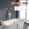 VEVOR Freestanding Bathtub Faucet, Floor Mount, Freestanding Tub Filler, Shower Mixer Taps, Two Water Modes, 360° Swivel Spout, for Bathing & Showering Pet Bathing Cleaning Drains Toilet Flushing