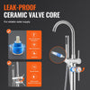 VEVOR Freestanding Bathtub Faucet, Floor Mount, Freestanding Tub Filler, Shower Mixer Taps, Two Water Modes, 360° Swivel Spout, for Bathing & Showering Pet Bathing Cleaning Drains Toilet Flushing