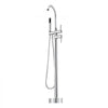 VEVOR Freestanding Bathtub Faucet, Floor Mount, Freestanding Tub Filler, Shower Mixer Taps, Two Water Modes, 360° Swivel Spout, for Bathing & Showering Pet Bathing Cleaning Drains Toilet Flushing