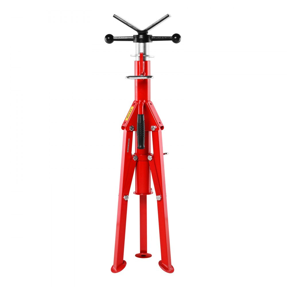 VEVOR V Head Pipe Stand 1/8-12 inch Capacity, Adjustable Height 28-52 inch, Pipe Jack Stands 2500 lbs Load Capacity, Portable Folding Pipe Stands, Carbon Steel Body More Durable