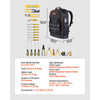 VEVOR Tool Backpack with Tools, 65 Pockets, Heavy-duty Tools Storage Organizer Bags with Laptop Compartment & Molded Base, Electrician Jobsite Backpack for Electrician, Repairman, and HVAC Techs