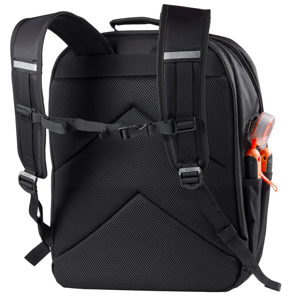 VEVOR Tool Backpack, 45 Pockets, Heavy-duty Tools Storage Organizer Work Bags with Laptop Compartment & Reinforced Fabric Basee, Electrician Jobsite Backpack for Electrician, Repairman