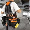 VEVOR Tool Belt with Suspenders, 29 Pockets, 29-54 inches Adjustable Waist Size, Tool Belts for Men, 600D Polyester Heavy Duty Carpenter Tool Pouch for Carpenters, Electricians, and Gardening, Black