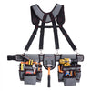 VEVOR Tool Belt, 22 Pockets Tool Pouch with Suspenders for Men, Heavy Duty Adjustable Utility Belt Bag Suspenders for Electrician, Carpenter, Construction, Work Apron Organizer Waist Adjust 32 to 68in