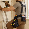 VEVOR Tool Belt, 19 Pockets Tool Pouch with Suspenders for Men, Heavy Duty Adjustable Utility Belt Work Bag Detachable Suspension Rig for Electrician, Carpenter, Construction, Adjust Waist 31 to 51in
