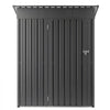 VEVOR 5 x 3 FT Metal Garden Shed, Storage Building with Lockable Door & 2 Louver Vents, Sloped Roof Metal Outdoor Storage Shed, Tool Sheds Outdoor Storage for Backyard, Garden, Patio, Bike, Gray