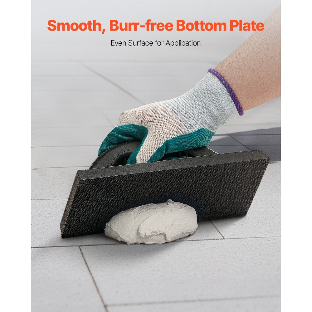 VEVOR Grout Float, Professional Rubber Tile Grout Tool with Anti-slip Handle & Lightweight Aluminum Connector Backplate, Easy to Operate & Cleaning for Smoothly Apply to Concrete, Plaster, Drywall