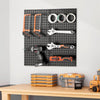 VEVOR Metal Pegboard Panels, 24" x 12" Pegboard, 2 Panels, Heavy Duty Peg Board Wall Organizer with Accessories, for Living Room Garage Tool Storage Office Organization Craft Room Kitchen Home, Black