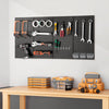 VEVOR Metal Pegboard Panels, 24" x 12" Pegboard, 4 Panels, Heavy Duty Steel Peg Board Wall Organizer, for Living Room Garage Tool Storage Workbench Office Organization Craft Room Kitchen Home, Black