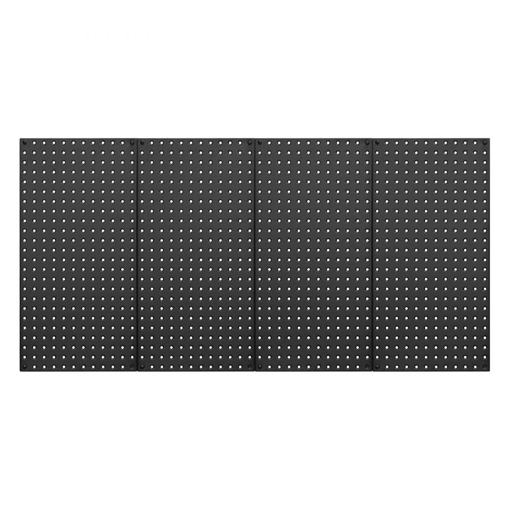 VEVOR Metal Pegboard Panels, 24" x 12" Pegboard, 4 Panels, Heavy Duty Steel Peg Board Wall Organizer, for Living Room Garage Tool Storage Workbench Office Organization Craft Room Kitchen Home, Black