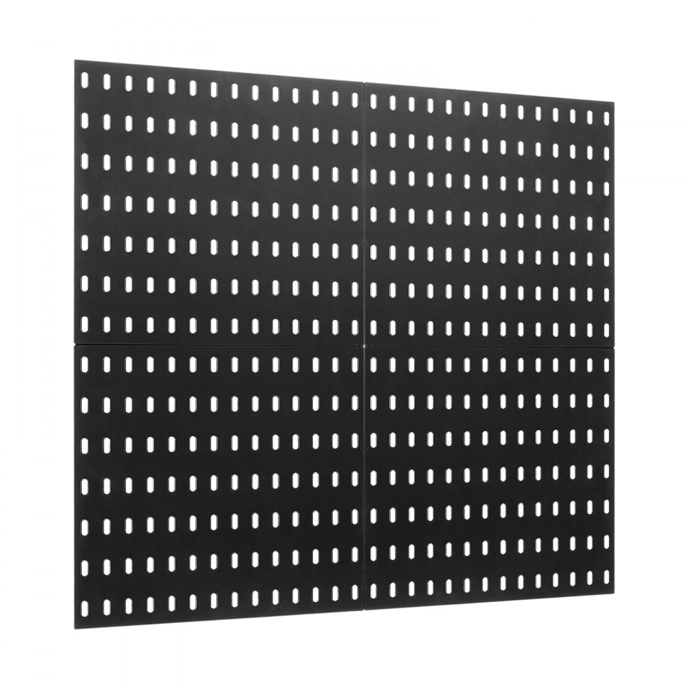 VEVOR Pegboard Combination Kit, 11" x 11" Plastic Pegboard, 4 Panels, Peg Board Wall Organizer Kit with Accessories, for Garage Tool Storage Kitchen Living Room Craft Room Office Bathroom Home, Black
