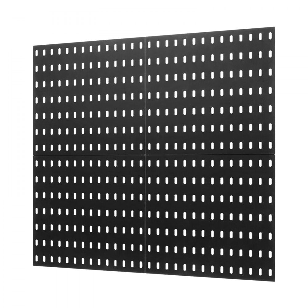 VEVOR Pegboard Combination Kit, 11" x 11" Plastic Pegboard, 4 Panels, Peg Board Wall Organizer Kit with Accessories, for Garage Tool Storage Kitchen Living Room Craft Room Office Bathroom Home, Black