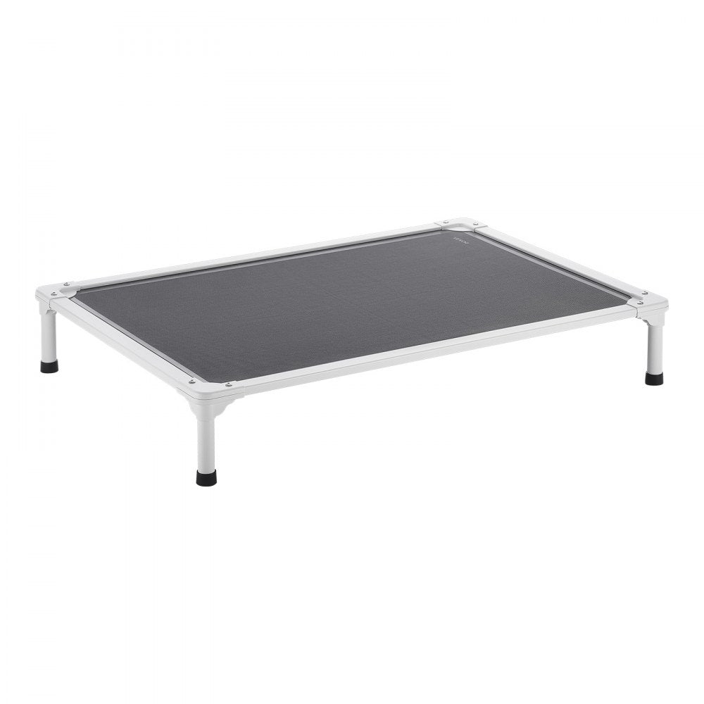 VEVOR Elevated Dog Bed for Large Dogs, Portable Raised Dog Cot with Aluminum Tube Metal Frame and Breathable Textilene Mesh, Indoor & Outdoor Pet Cooling Raised Hammock Bed, L, Gray