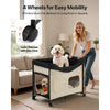 VEVOR Elevated Lounge Pet Bed, Foldable Bunk Dog Bed with 600D Oxford Cloth and Dutch Velvet, Portable Raised Cot with Wheels, Side Storage Bags, and Carry Bag for Cats & Dogs, L, Beige