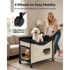VEVOR Elevated Lounge Pet Bed, Foldable Bunk Dog Bed with 600D Oxford Cloth and Dutch Velvet, Portable Raised Cot with Wheels, Side Storage Bags, and Carry Bag for Cats & Dogs, XL, Beige