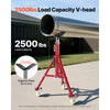 VEVOR Pipe Stand, V Head Pipe Jack Stand Adjustable Height 20-37 Inch, 2500LBS Pipe Jack Stands with Casters, Folding Portable Pipe Stands for 1/8 to 12 Inch Pipe Supporting