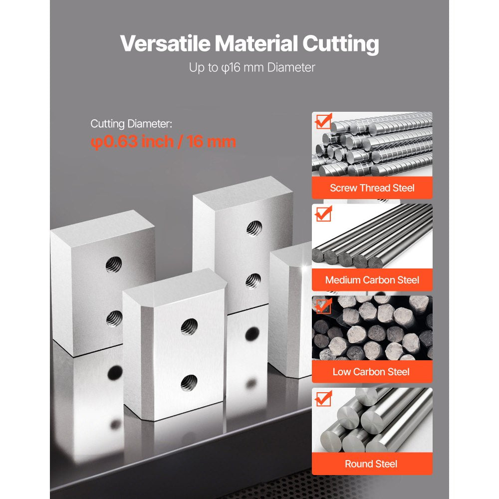 VEVOR Rebar Cutter Blades, 6 Pcs Replacement Jaw Blades for 5/8Inch 16mm #5 Electric Rebar Cutter, Double-sided, CR12MOV High-Hardness Steel, Fast Efficient with Screws and Spring Washer, Silver