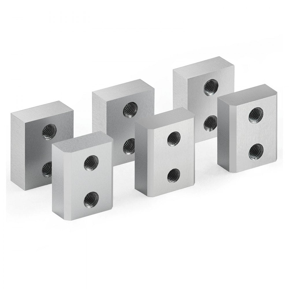VEVOR Rebar Cutter Blades, 6 Pcs Replacement Jaw Blades for 3/4Inch 20mm #6 Electric Rebar Cutter, Double-sided, CR12MOV High-Hardness Steel, Fast Efficient with Screws and Spring Washer, Silver