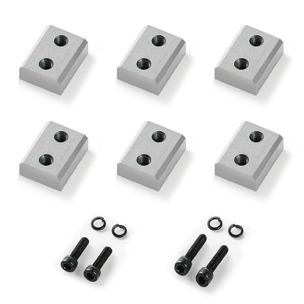 VEVOR Rebar Cutter Blades, 6 Pcs Replacement Jaw Blades for 3/4Inch 20mm #6 Electric Rebar Cutter, Double-sided, CR12MOV High-Hardness Steel, Fast Efficient with Screws and Spring Washer, Silver