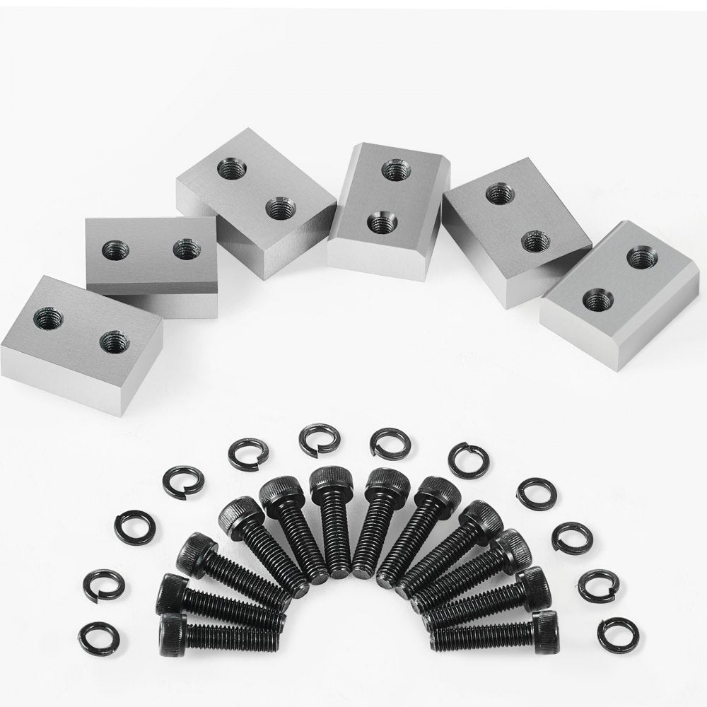 VEVOR Electric Rebar Cutter Blade, 6 PCS 16mm(5/8 Inch) Cutting Diameter, HRC58-60 Hard Hydraulic Rebar Blade Replacement Jaw Blades with 12 Hexagon Screw and 12 Spring Washer, for Model RC-16
