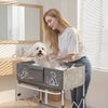 VEVOR Dog Bathtub, Elevated Dog Bath Tub, Collapsible Pet Bathing Grooming Wash Station, Portable Foldable Space-saving, with Built-In Drain Hose for Small and Medium Pet Cat Indoor & Outdoor, Gray