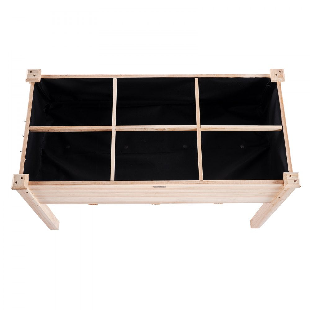 VEVOR Raised Garden Bed, 3.9 x 1.9 x 2.5 ft Wooden Planter Box, Elevated Outdoor Planting Boxes with Legs, for Growing Flowers/Vegetables/Herbs in Backyard/Garden/Patio/Balcony, Burlywood