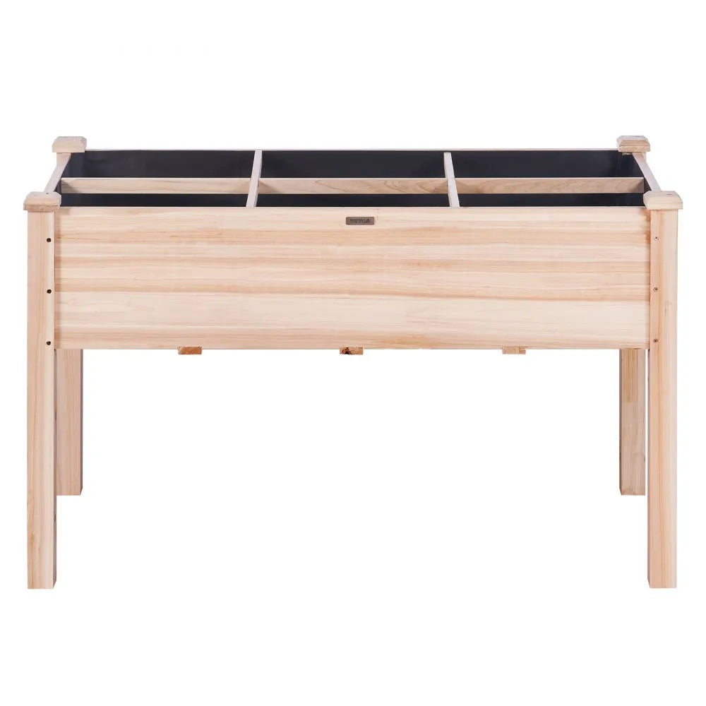 VEVOR Raised Garden Bed, 3.9 x 1.9 x 2.5 ft Wooden Planter Box, Elevated Outdoor Planting Boxes with Legs, for Growing Flowers/Vegetables/Herbs in Backyard/Garden/Patio/Balcony, Burlywood