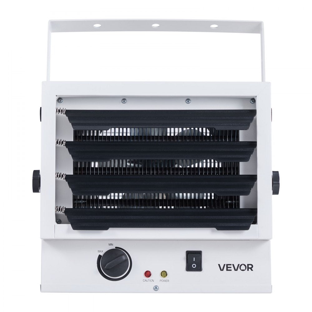 VEVOR Electric Garage Heater, 5000-Watt Wall/Ceiling Mounted Shop Heater for 2 Cars, Overheat Protection & 3 Adjustable Angles, Heavy Duty Commercial for Indoor Workshop Warehouse,240V White