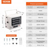VEVOR Electric Garage Heater, 5000-Watt Digital Fan-Forced Wall/Ceiling Mount Shop Heater, with Remote Control Overheat Protection, Hardwired Heater with 9-Hour Timer, Ideal for Workshop, ETL Listed