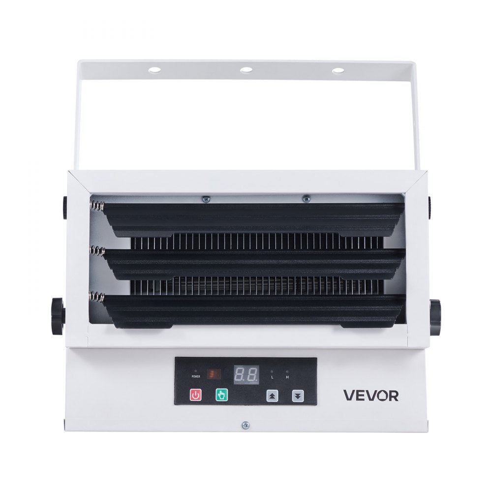 VEVOR Electric Garage Heater, 5000-Watt (2500/5000W) Ceiling Mounted Shop Heater, With Remote Control & Overheat Protection & Low Noise Cross-flow, Commercial for Indoor Workshop Warehouse,240V White