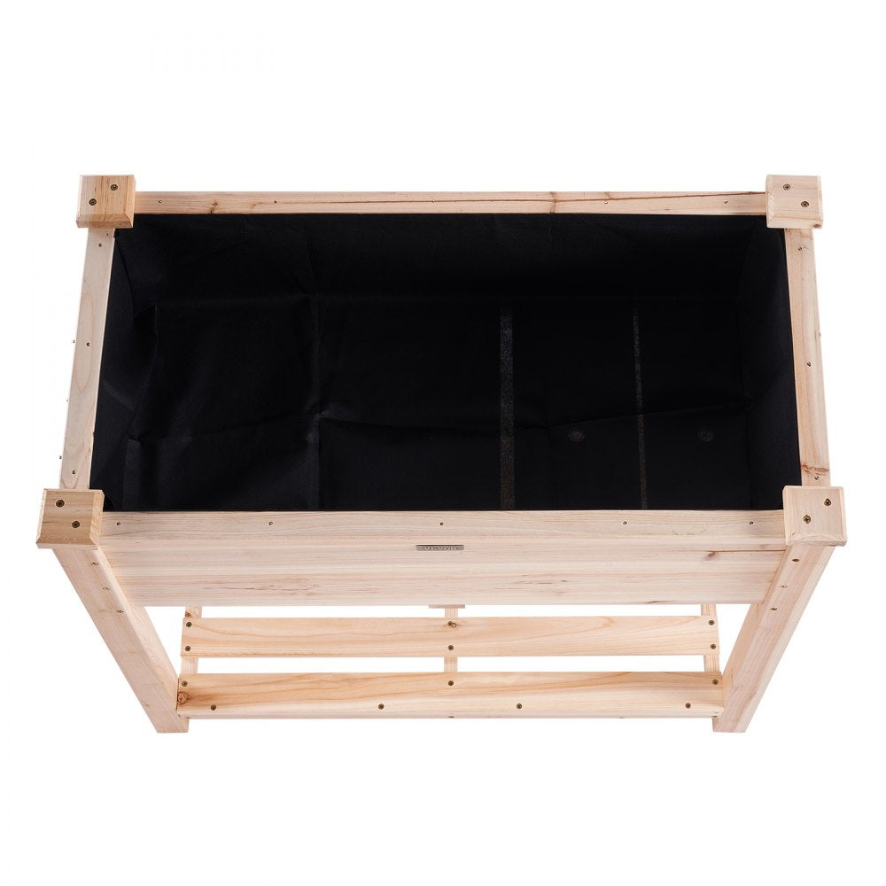 VEVOR Raised Garden Bed, 34 x 18 x 30 in Wooden Planter Box, Elevated Outdoor Planting Boxes with Legs, for Growing Flowers/Vegetables/Herbs in Backyard/Garden/Patio/Balcony, Burlywood