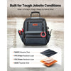 VEVOR Tool Bag, 13.2 Inch, 34-Pocket Portable Large Tool Box Organizer Storage, Carry Toolbox with Hard Plastic Base, Large Zipper, Adjustable Shoulder Strap, for Men Women Dad Husband Fathers Day