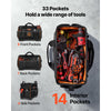 VEVOR Tool Bag, 16.1 Inch, 33-Pocket Portable Large Tool Box Organizer Storage, Toolbox with Water-Resistant Base, Zipper, Adjustable Shoulder Strap Toolbag, for Men Women Dad Husband Fathers Day