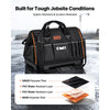 VEVOR Tool Bag, 16.1 Inch, 33-Pocket Portable Large Tool Box Organizer Storage, Toolbox with Water-Resistant Base, Zipper, Adjustable Shoulder Strap Toolbag, for Men Women Dad Husband Fathers Day