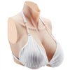 VEVOR Silicone Breastplate, H-Cup High Neckline Fake Breasts for Crossdressers, Realistic Silicone-Filled Fake Boobs Breast Forms for Transgender Cosplay Drag Queen, Ivory