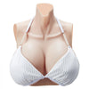 VEVOR Silicone Breastplate, H-Cup High Neckline Fake Breasts for Crossdressers, Realistic Silicone-Filled Fake Boobs Breast Forms for Transgender Cosplay Drag Queen, Ivory