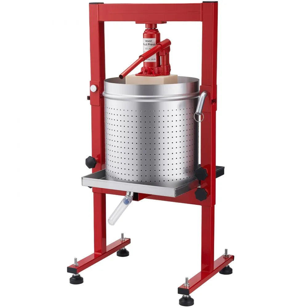 VEVOR Hydraulic Fruit Wine Press, 7.93Gal/30L, Stainless Steel Heavy Duty Manual Juice Maker, Cider Apple Grape Vegetable Crusher, Cheese/Tincture/Herbal Press, with 2 Filter Bags, for Kitchen Home