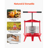 VEVOR 2.38 Gal/9L Fruit Wine Press, Stainless Steel Basket with Cross-beam and Triangular Structure, Manual Juice Maker, Cider Apple Grape Tincture Making Press with T-Handle for Kitchen Home