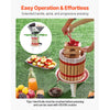 VEVOR 3.2 Gal/12L Fruit Wine Press, Solid Wood Basket with 8 Blocks, Heavy Duty Manual Juice Maker, Cider Apple Grape Tincture Honey Olive Oil Making Press with Handle for Kitchen, Home