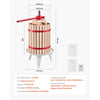 VEVOR 4.75 Gal/18L Fruit Wine Press, Solid Wood Basket with 8 Blocks, Heavy Duty Manual Juice Maker, Cider Apple Grape Tincture Honey Olive Oil Making Press with Handle for Kitchen, Home
