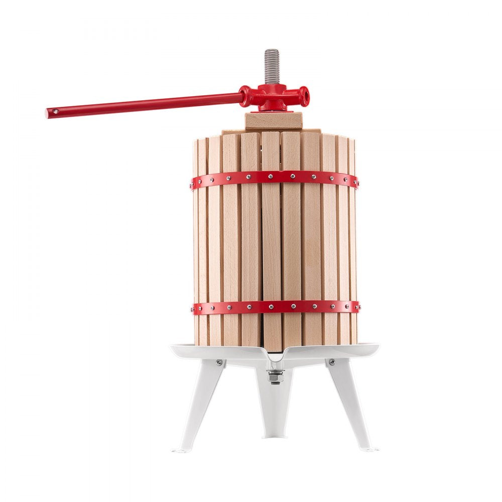 VEVOR 4.75 Gal/18L Fruit Wine Press, Solid Wood Basket with 8 Blocks, Heavy Duty Manual Juice Maker, Cider Apple Grape Tincture Honey Olive Oil Making Press with Handle for Kitchen, Home