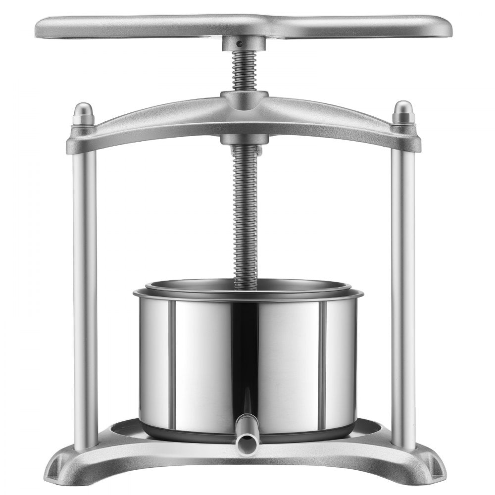 VEVOR Fruit Wine Press, 0.8 Gallon/3L, Stainless Steel Manual Juice Maker with Powerful T-Shaped Handle, Juice Making for Apple/Grape/Orange/Berry, Cheese/Tincture/Herbal Press, for Kitchen Home