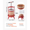 VEVOR Fruit Wine Press, 4.75Gal/18L Manual Juice Maker, Solid Beech Wood Basket, Vintage Traditional Juicer with 2 Filter Bags, Heavy Duty T-Shaped Handle Bar for Cider Apple Grape Press, Kitchen Home