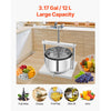 VEVOR 3.17 Gal/12L Fruit Wine Press, 2 Stainless Steel Barrels, Manual Juice Maker, Cider Apple Grape Tincture Honey Olive Oil Making Press with Triangular Handle for Outdoor Kitchen Home
